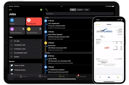 ServiceM8 app interface